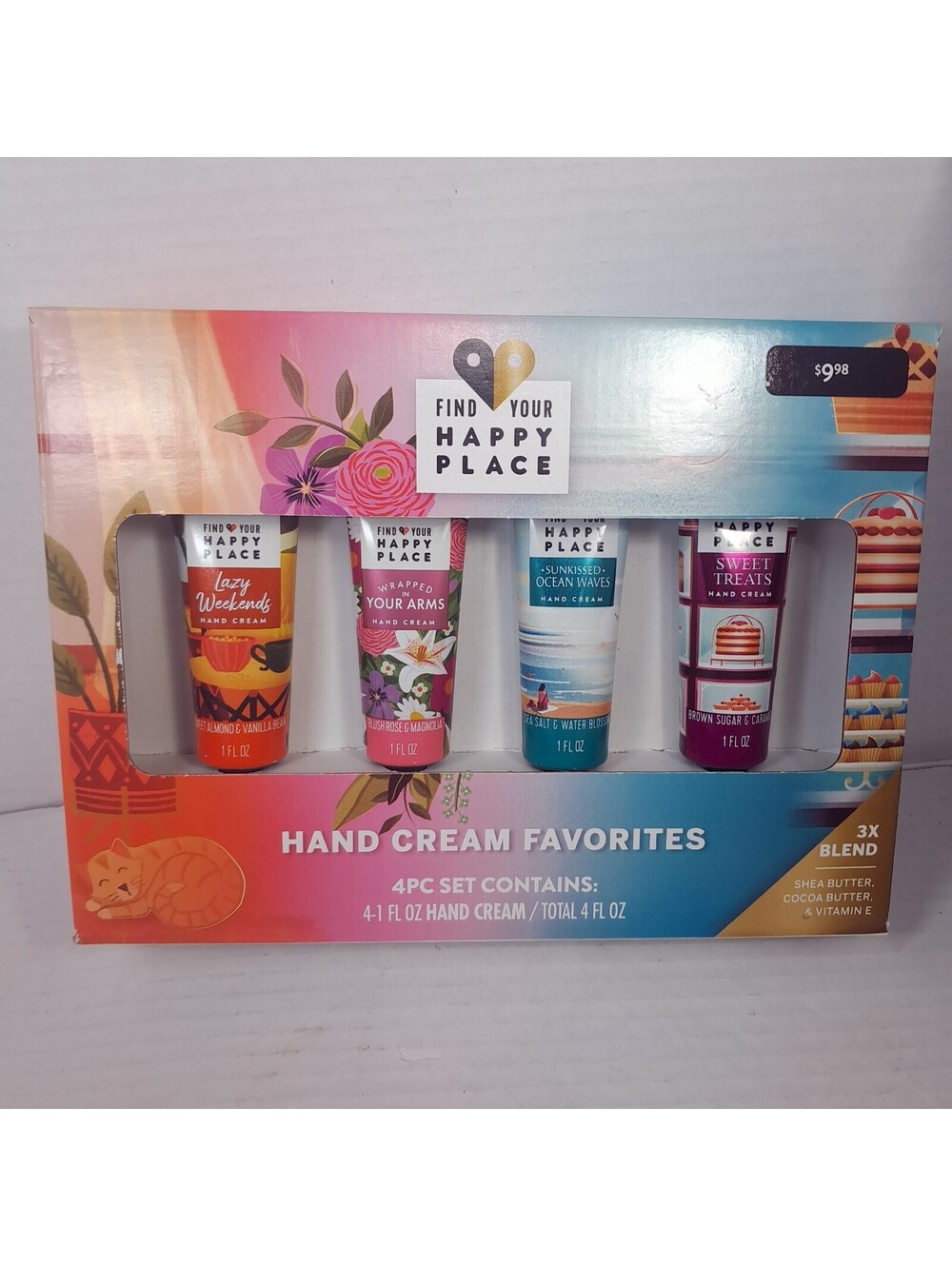 NEW Happy Place hand cream set 4 lotion travel Lazy Weekends Sweet Treats minis